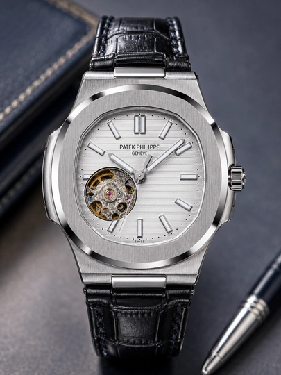 Мужские наручные часы Patek PHP, механические часы в подарочной коробке — WATCHOZ-PHPATEK150-БЕЛЫЙ