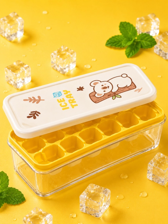 Контейнер для льда с крышкой ICE TRAY, форма для льда на 10 ячеек, пищевой пластик
