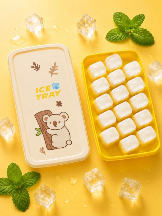 Контейнер для льда с крышкой ICE TRAY, форма для льда на 10 ячеек, пищевой пластик