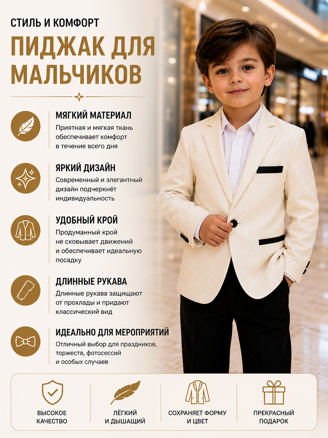 Нарядный пиджак для мальчиков