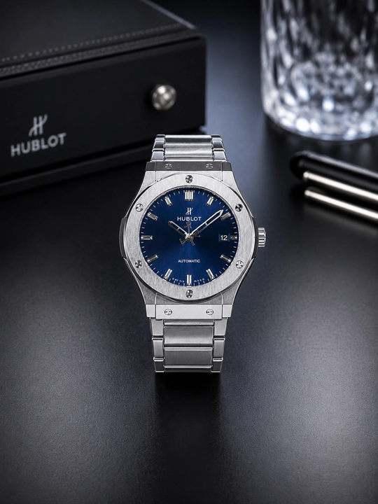 Hublot mexanika qo'l soati, qutisi va hujjatlari bilan,erkaklar uchun soat