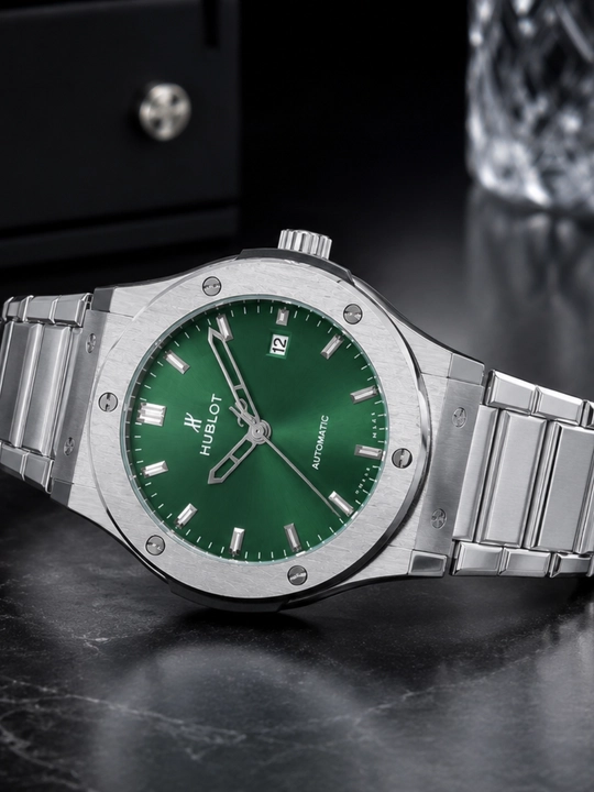 Hublot mexanika qo'l soati, qutisi va hujjatlari bilan,erkaklar uchun soat - 
