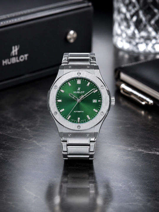 Hublot mexanika qo'l soati, qutisi va hujjatlari bilan,erkaklar uchun soat