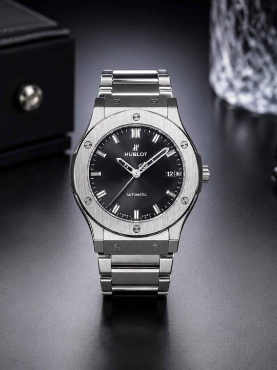 Hublot mexanika qo'l soati, qutisi va hujjatlari bilan,erkaklar uchun soat