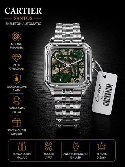 Мужские механические наручные часы Cartier, различные модели, в коробке и с документами — WATCHOZ-CARTIER2XIL-СВЕТСЕР