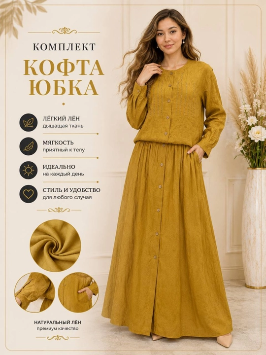 Комплект одежды для женщин и девушек: кофта и юбка, двойка стандарт 46-48-50