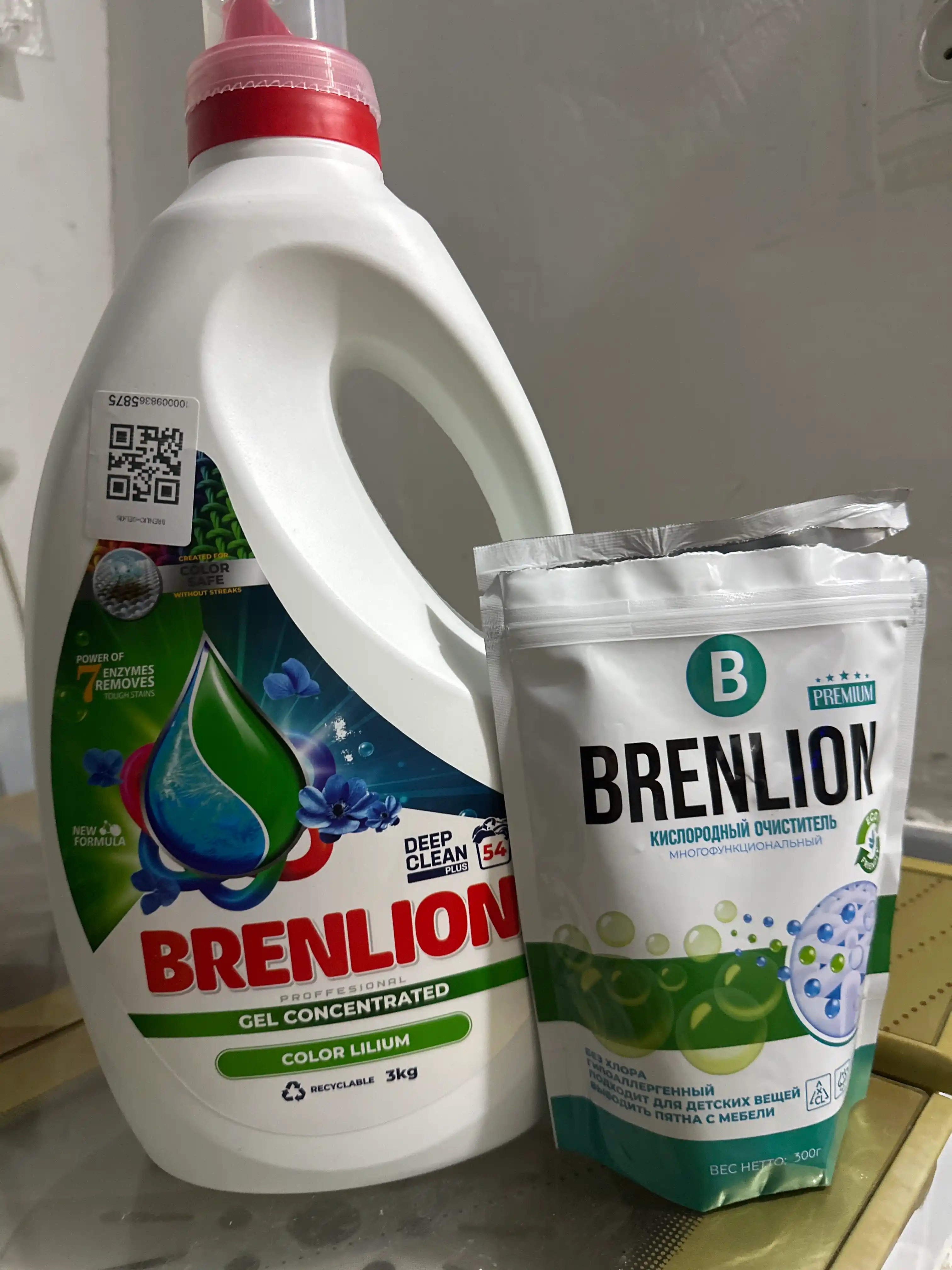 Набор BRENLION жидкий гель для стирки 3 кг и кислородный отбеливатель 300 г