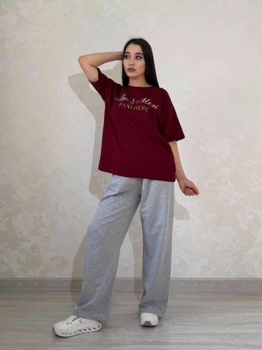 Ayollar sport to‘plami, keng shimlarni o‘z ichiga olgan qulay kundalik kiyim to‘plami - 