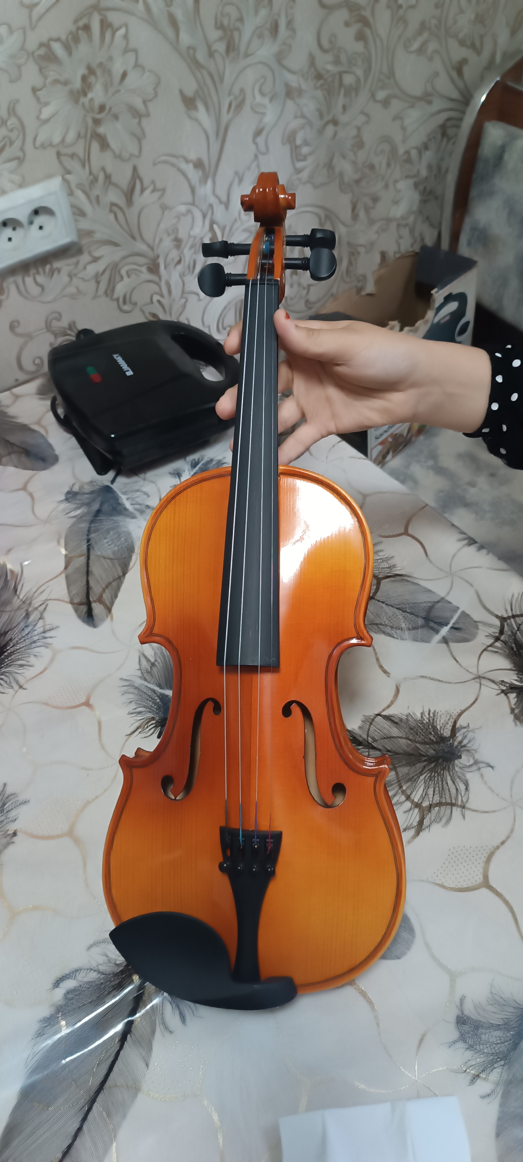 Akustik skripka 1/2-3/4-4/4, 8 ta cholg‘udan iborat 1 ta to‘plam, g‘ilofli