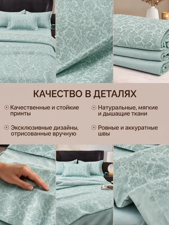 Комплект постельного белья с элегантным классическим орнаментом и современным дизайном
