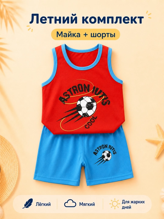 Bolalar yozgi to‘plami, mayka va shortik
