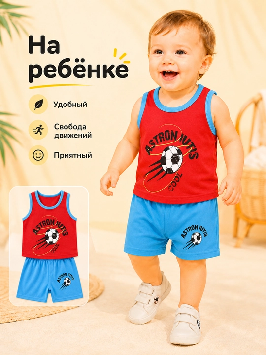 Bolalar yozgi to‘plami, mayka va shortik