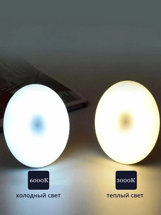 LED светильник с датчиком движения, беспроводной, 3 режима освещения