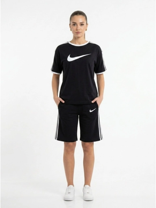 Спортивный костюм женский, футболка шорты комплект, casual outfit - 