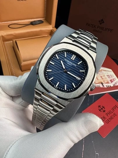 Мужские наручные часы Patek Philippe nautilius с кварцевым механизмом — 9667997-PATEKPHILIPE-ТЕМНСИН