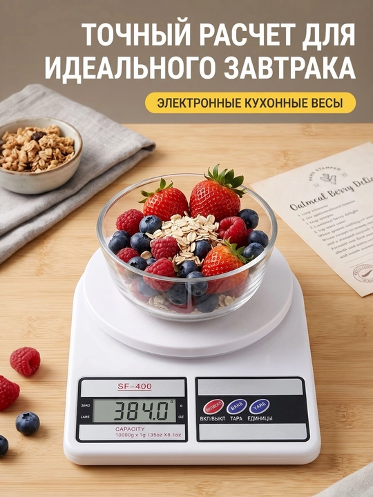 Электронные кухонные весы мини, до 10 кг, батарейки в комплекте