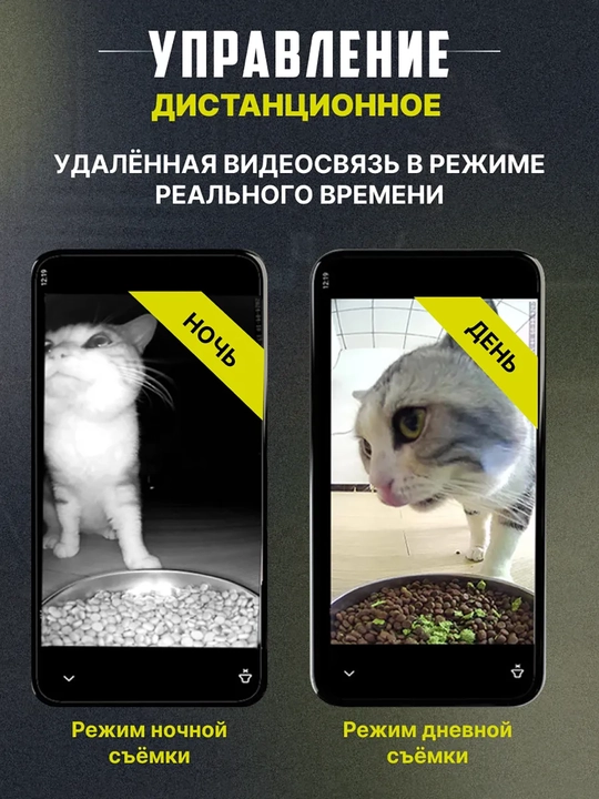 Умная кормушка для питомцев 4л с Wi-Fi и камерой 200 МП