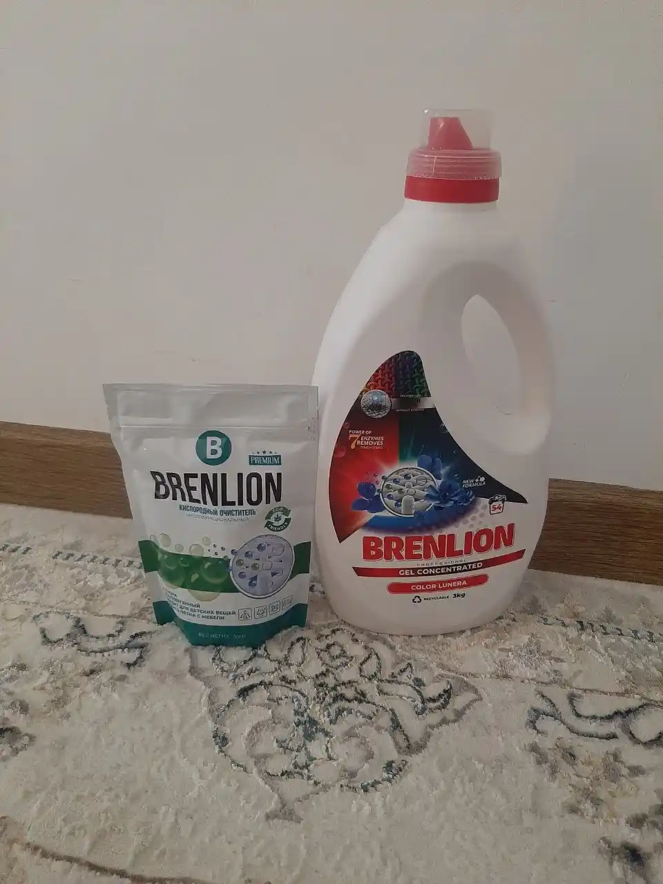BRENLION гель для стирки 3 кг + кислородный отбеливатель 300 г, аромат лаванды