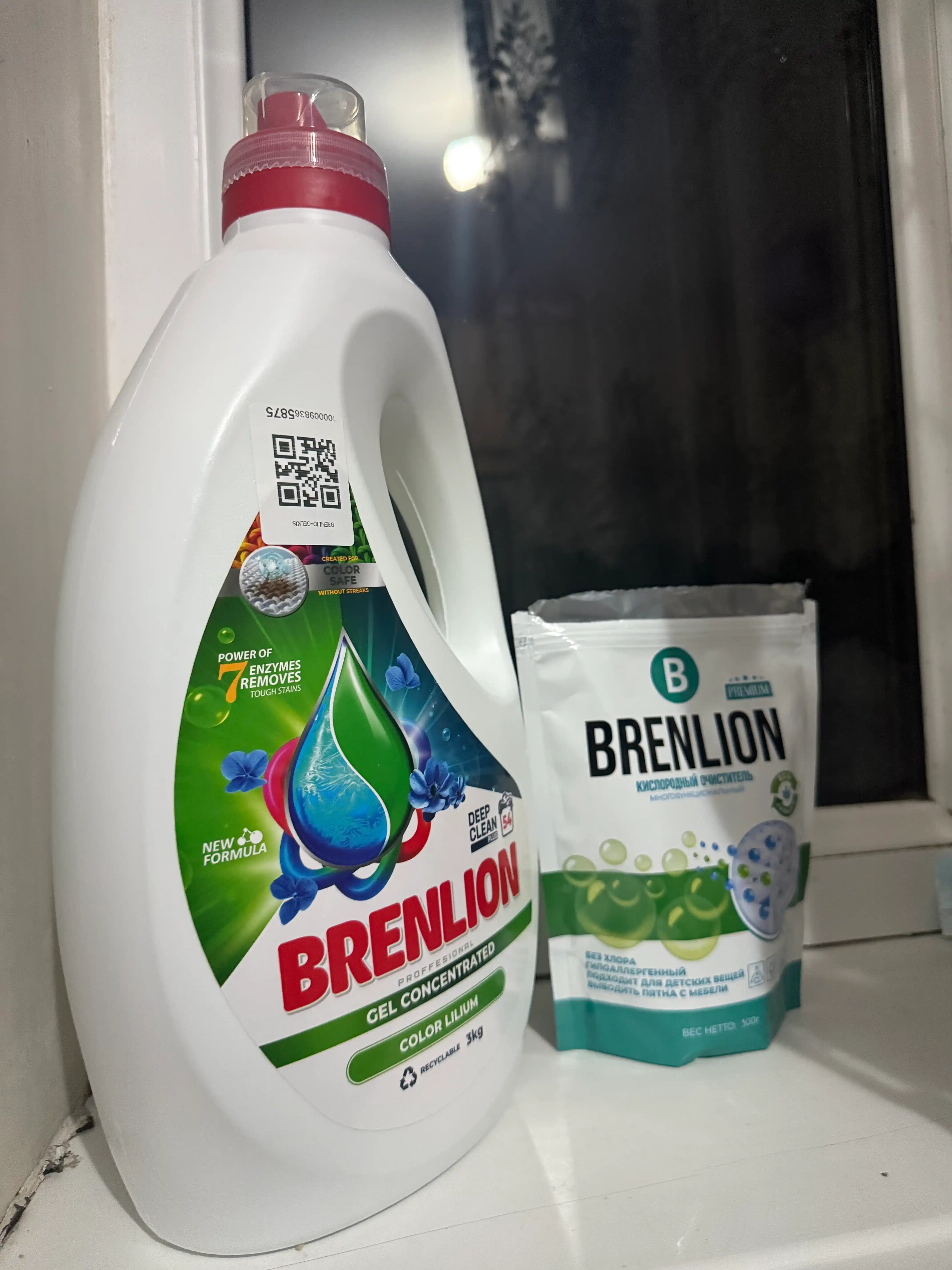 Набор BRENLION жидкий гель для стирки 3 кг и кислородный отбеливатель 300 г