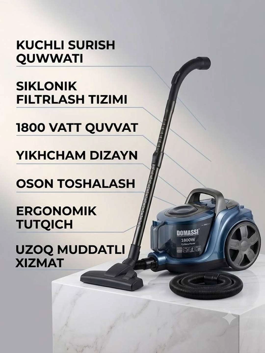 Циклонный пылесос DOMASSI DM-7009, 1800W  - 