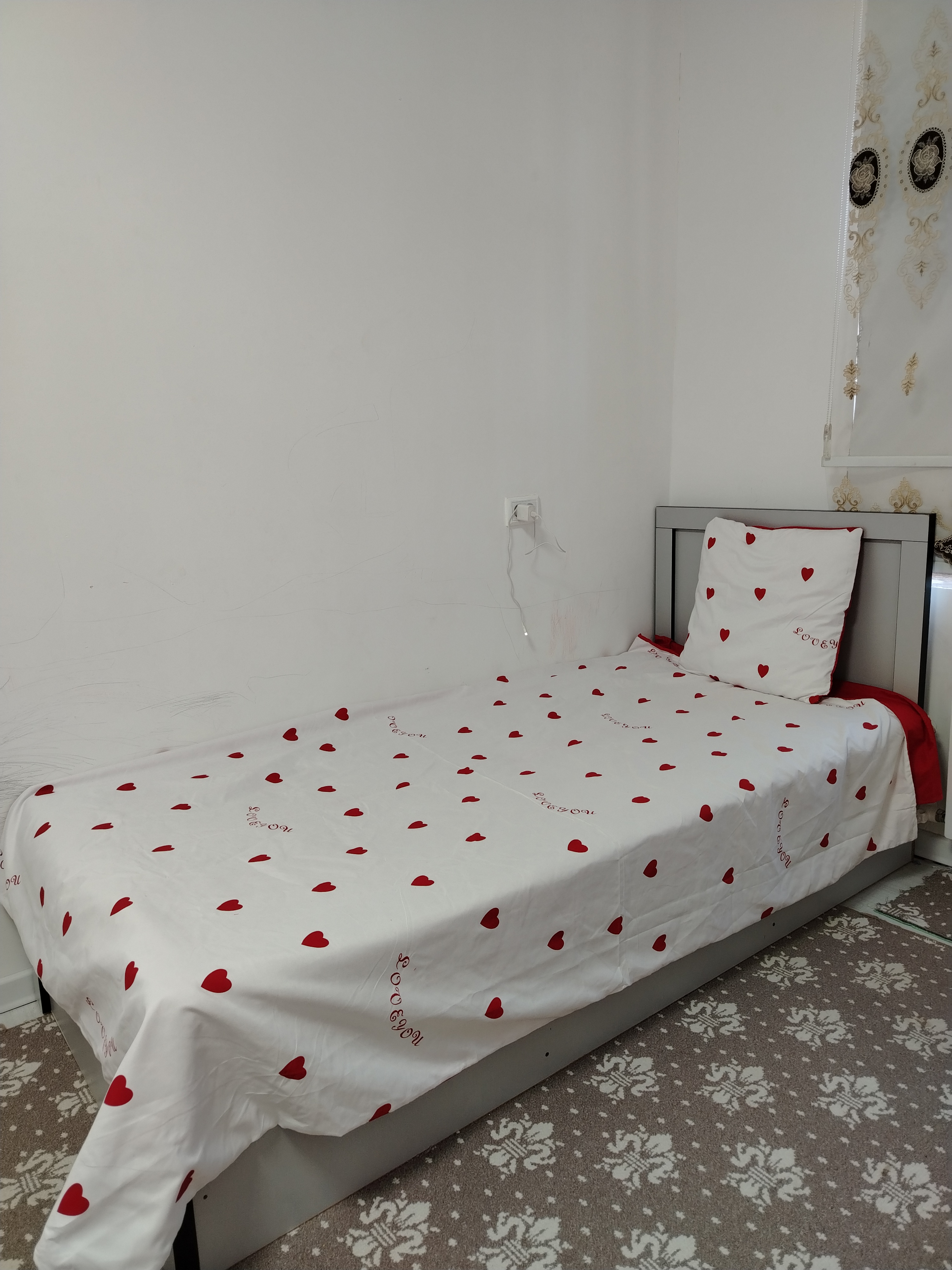 Комплект постельного белья Dantella , 100% хлопок, односпальный, (жатка), муслин