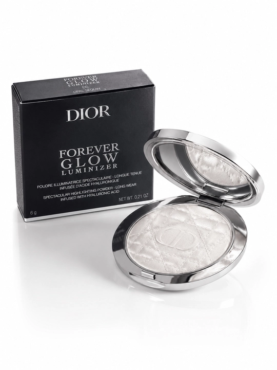 Yorqin glow effekt, shimmer pudra, kumush glow- Dior forever glow luminizer 06 opal sequin
