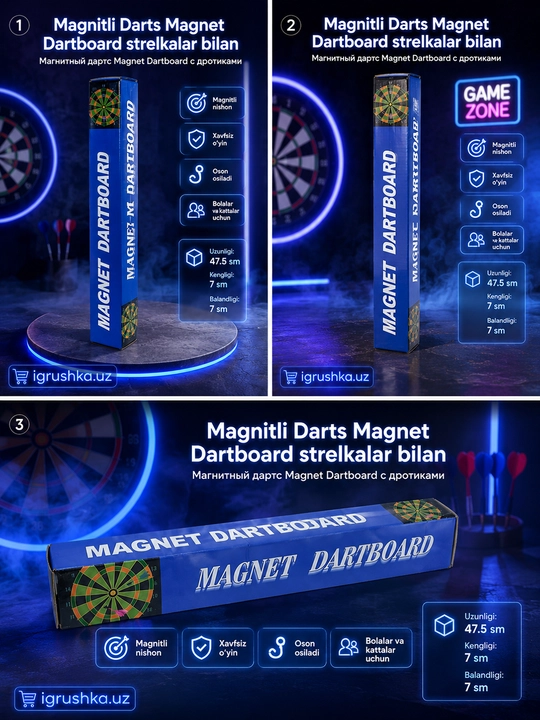 Magnitli Darts Taxtasi  xavfsiz o'yin - 