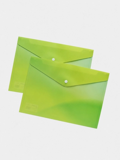 Папка-конверт на кнопке Deli NEONUP EF734, A4, в наборе 2 шт — ДЕЛИ-EF7342-САЛАТ