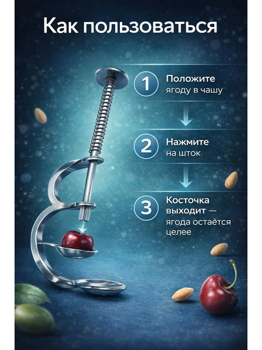 Удалитель косточек из Вишни и Черешни Инструмент для удаления сердцевины Косточковыдавлива - 