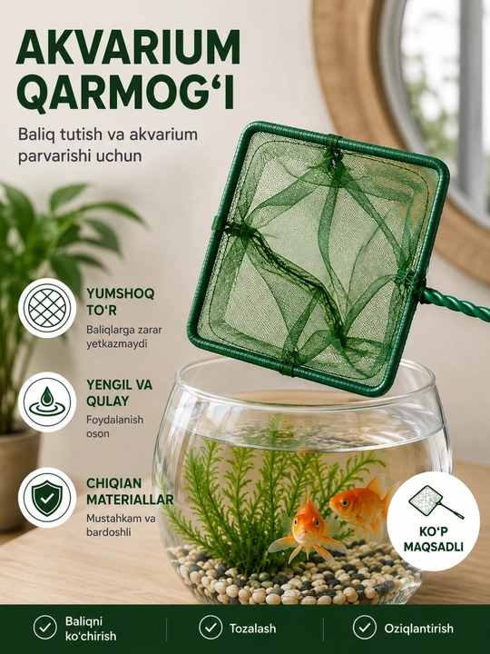 Baliq ovlash uchun akvarium sumkasi, to‘r, kichik, yumshoq to‘r, akvarium aksessuarlari