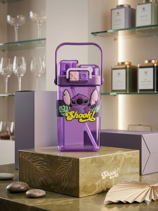 Stitch dizaynli bolalar uchun suv idishi (naychali) 600ml - 