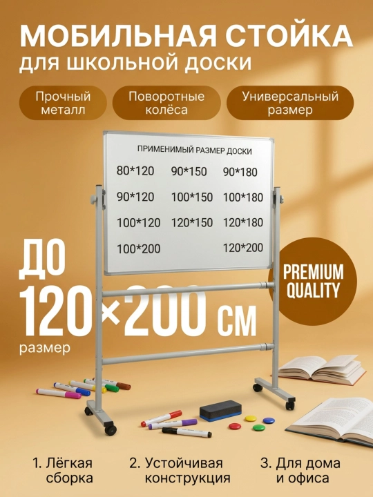 Magnit doskalar uchun qattiq metalldan oyoqlar/360° li aylanuvchi metall shtativ/stendlar
