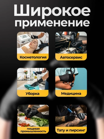 Одноразовые перчатки, нитриловые, неопудренные, 100 шт