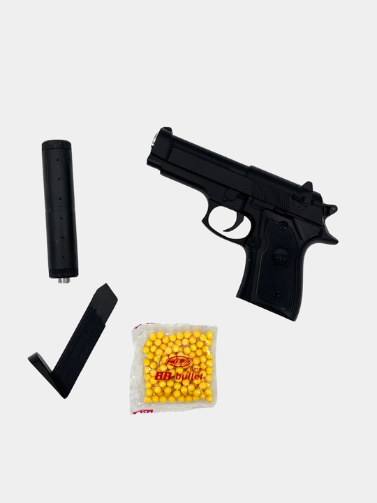 Игрушечный пистолет, металлический, с глушителем и пульками, VIOLENT