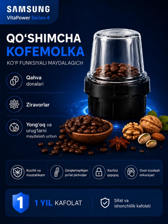 Statsionar blender, muz maydalaydigan 1,5 litrli smuzi-blender