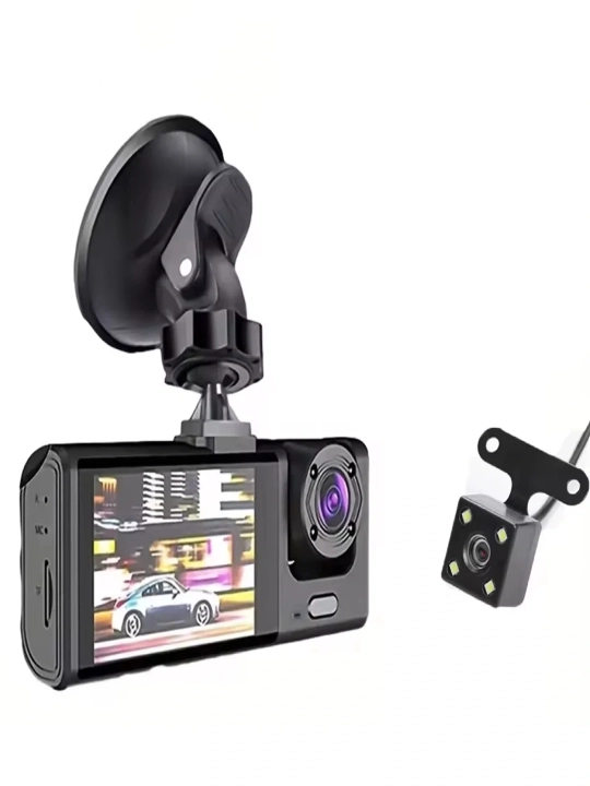 Videoregistrator, 3 tasi 1: old, orqa va salon kameralari, Full HD - 