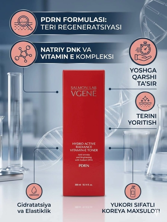 VGENE LAB namlantiruvchi toner – yuz terisini tinchlantirish va parvarishlash - 