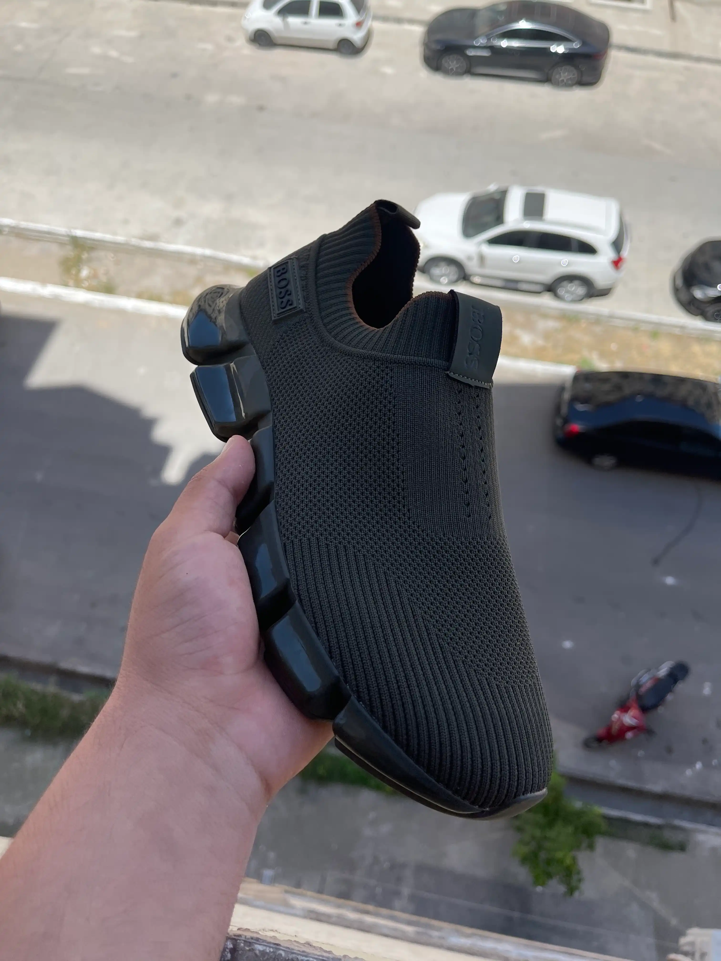 Erkaklar sliponi, erkaklar krossovkasi, qora slipon, yengil poyabzal, sport, kundalik