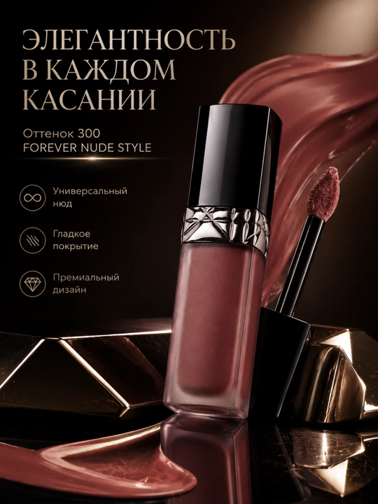 Жидкая матовая помада для губ, стойкая помада, лёгкая текстура-Dior forever liquid300 nude