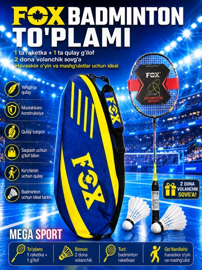 Badminton uchun raketkalar, yengil va qulay - 