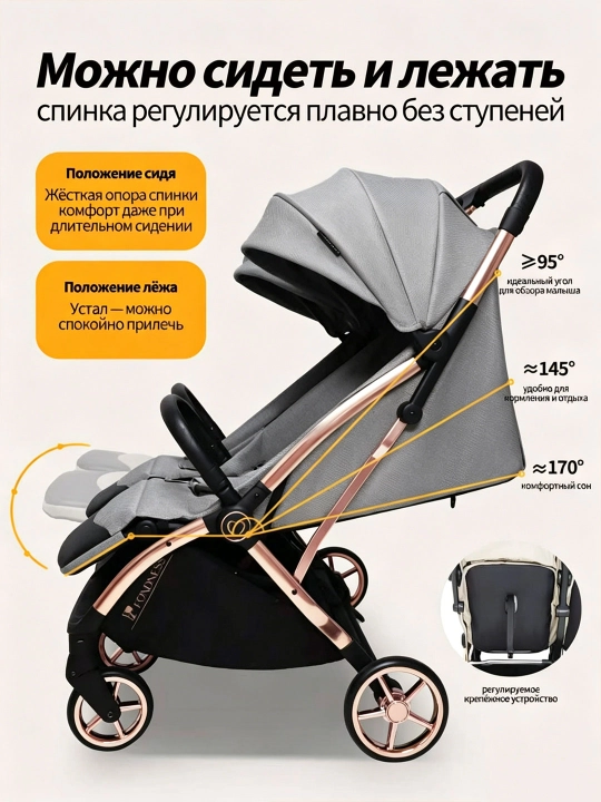 Детская коляска для двойни, ультралёгкая и компактная, сидя и лёжа, нагрузка до 50 кг