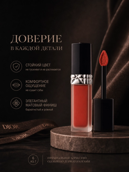 Жидкая матовая помада для губ на весь день, лёгкая текстура - Dior forever liquid 840