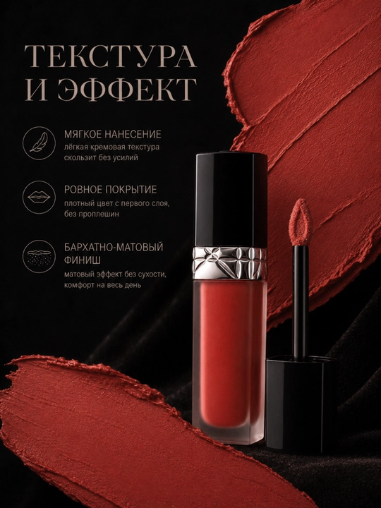 Жидкая матовая помада для губ на весь день, лёгкая текстура - Dior forever liquid 840