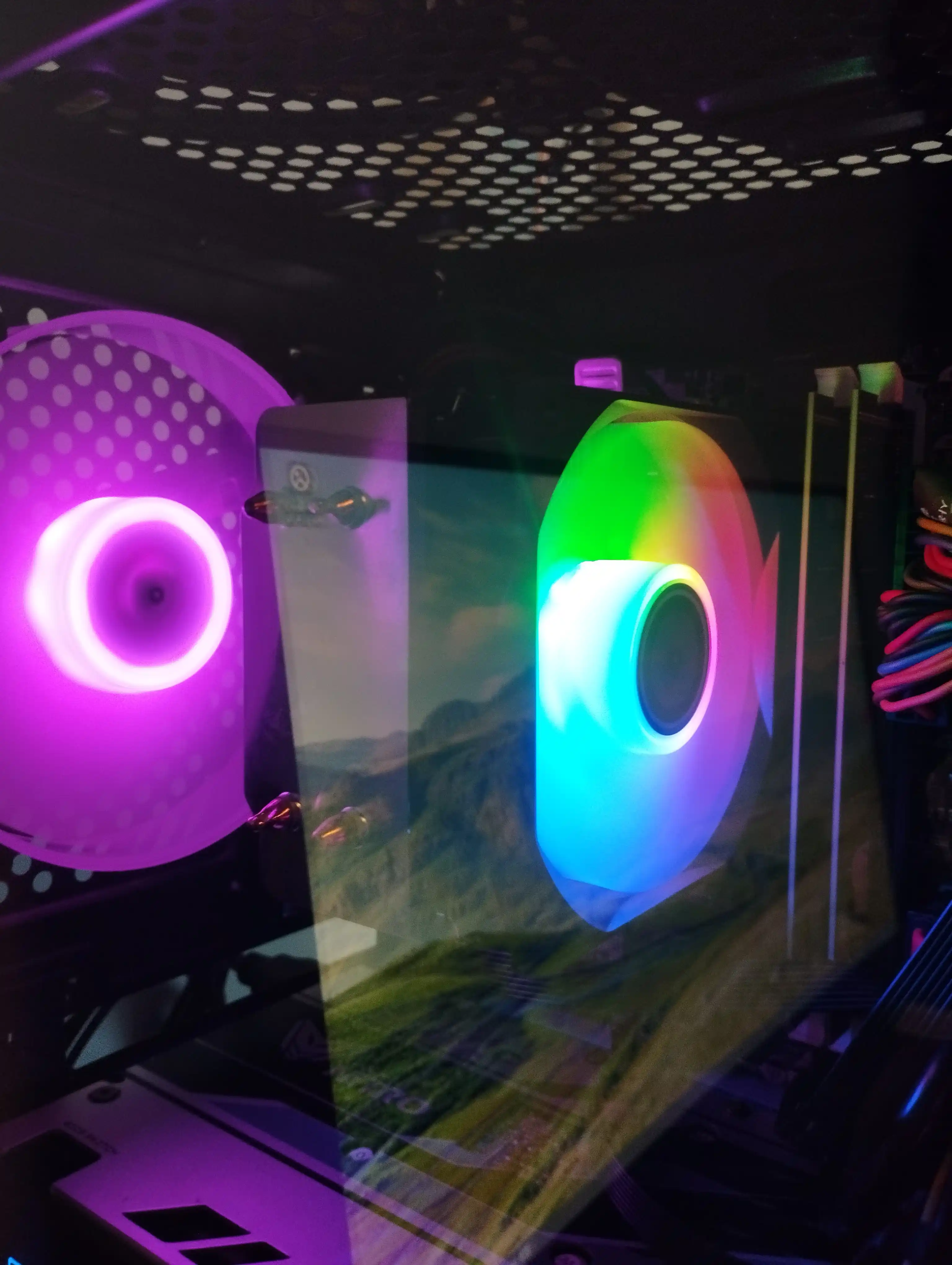 Кулер RGB, LED, 1900 RPM кулер для процессора - башня 2 тепловых трубки для Intel и AMD
