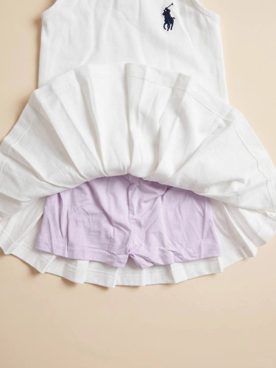 Qizlar uchun Polo Ralph Lauren bolalar yozgi kostyumi, yubka va top, paxtali to'plam
