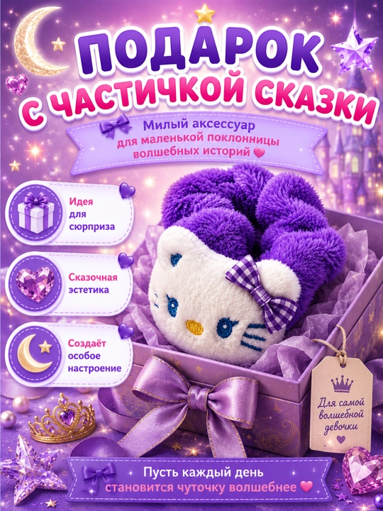 Плюшевые мягкие заколки Hello Kitty