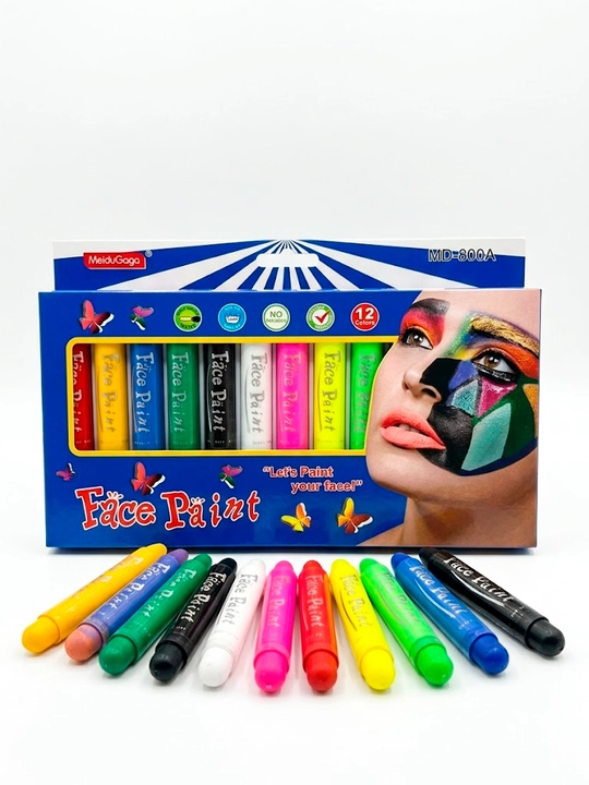 12 rang, akvagrim markerlari, UV glow neon festival akvagrim, yuz tana body uchun bo‘yoq