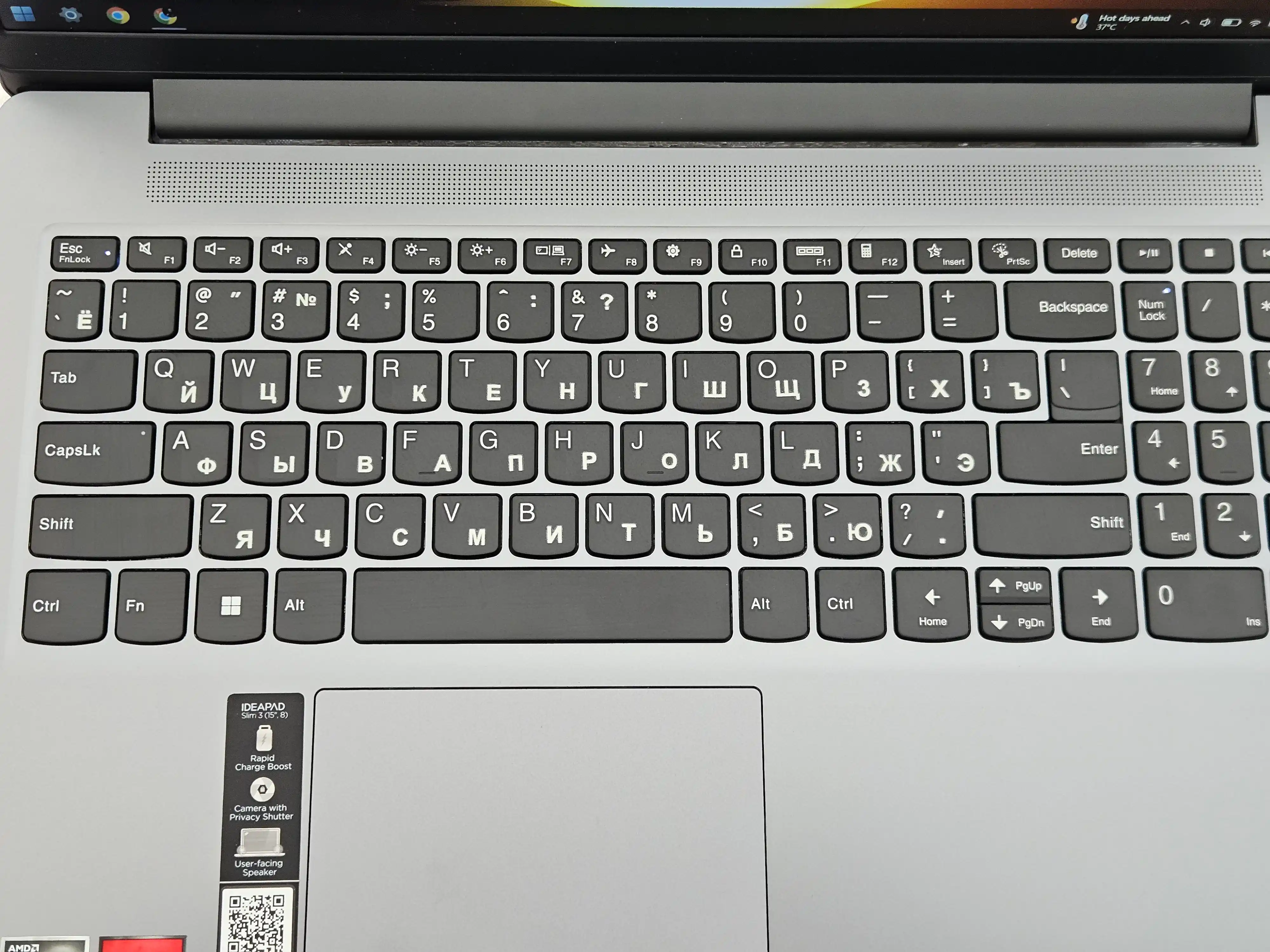 Shaffof ruscha kLaviatura nakleykasi – 3D bo‘rtma harflar, universal keyboard sticker