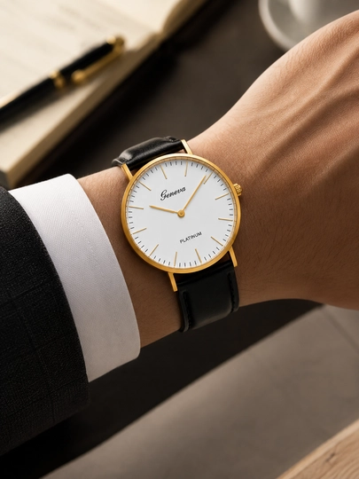 Geneva Quartz klassik erkaklar soati - minimalistik dizayn