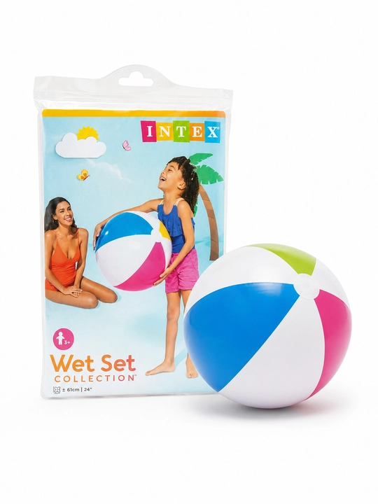 Надувной пляжный мяч Intex Wet Set, разноцветный, 61 см - 
